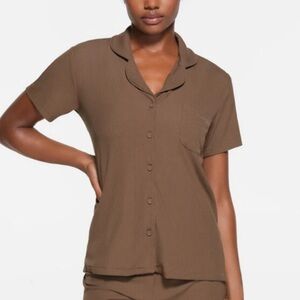 SKIMS Soft Lounge Pajama Sleepwear Top Brown Woman’s- Small